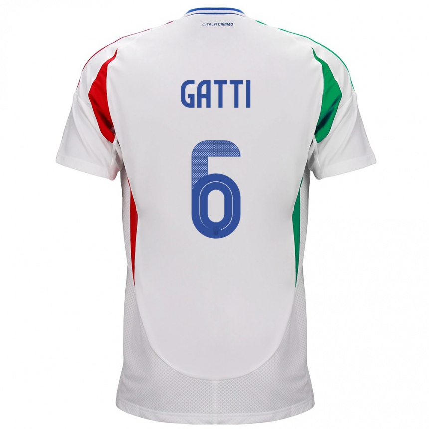 Vaikiškas Italija Federico Gatti #6 Baltas Išvykos Marškinėliai 24-26 T-Shirt