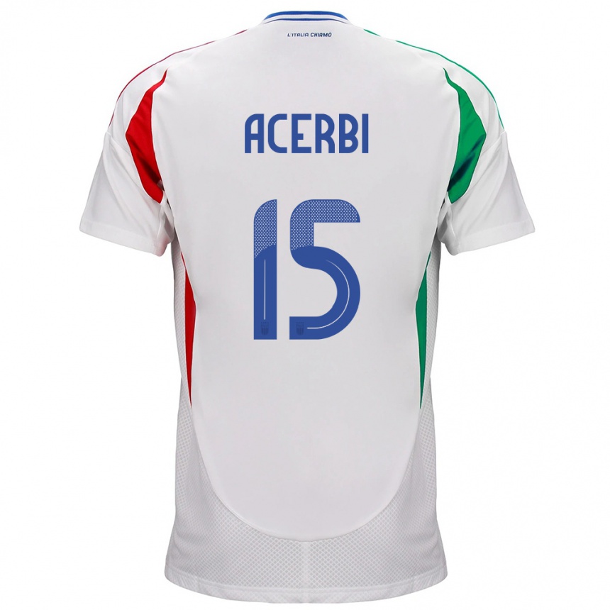 Vaikiškas Italija Francesco Acerbi #15 Baltas Išvykos Marškinėliai 24-26 T-Shirt