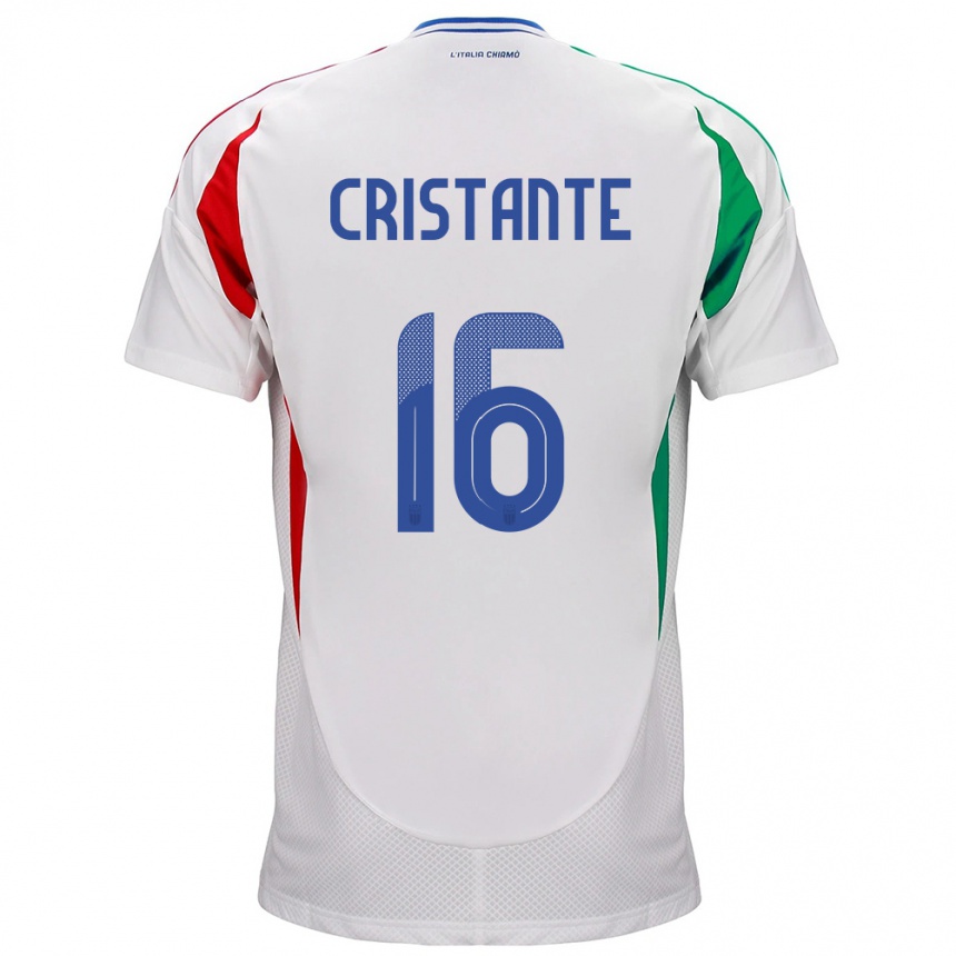 Vaikiškas Italija Bryan Cristante #16 Baltas Išvykos Marškinėliai 24-26 T-Shirt