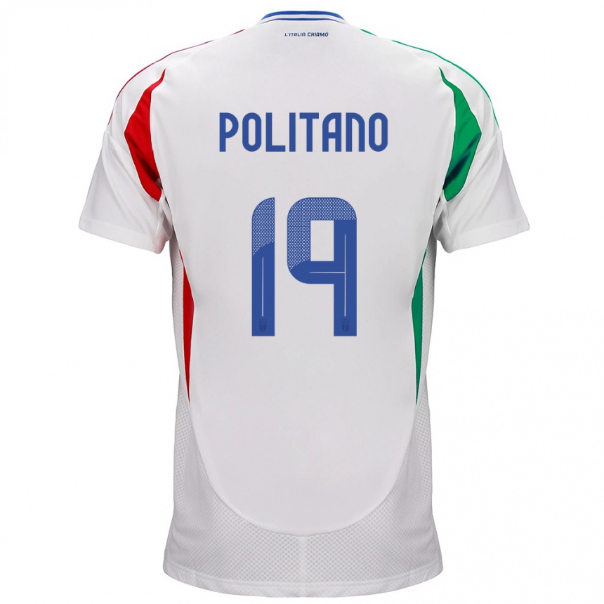 Vaikiškas Italija Matteo Politano #19 Baltas Išvykos Marškinėliai 24-26 T-Shirt