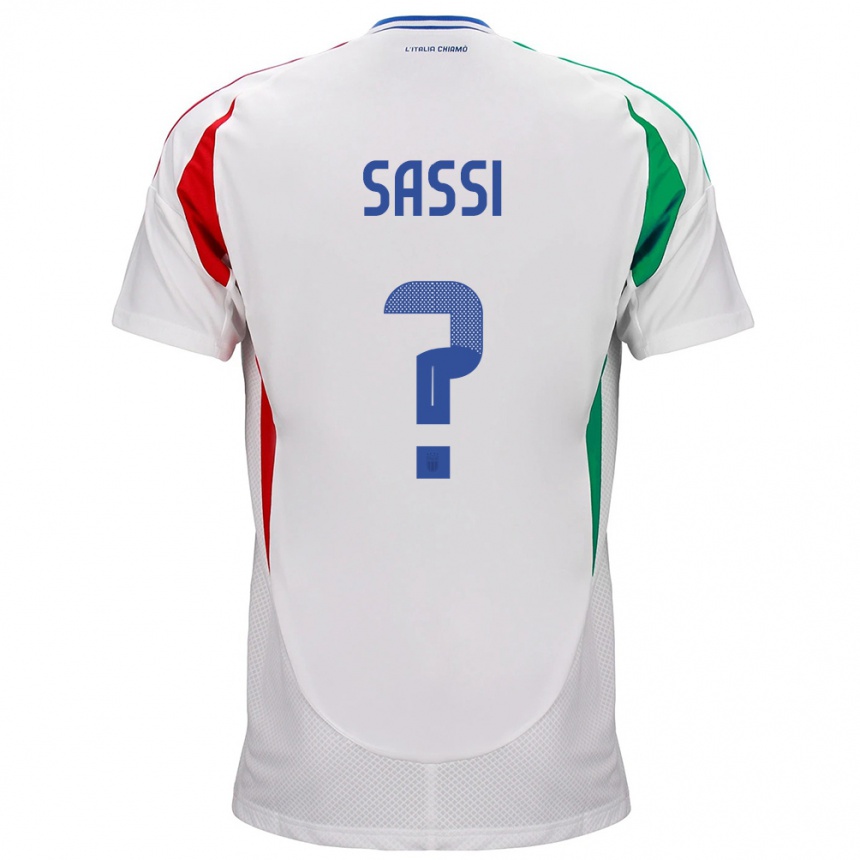 Vaikiškas Italija Jacopo Sassi #0 Baltas Išvykos Marškinėliai 24-26 T-Shirt