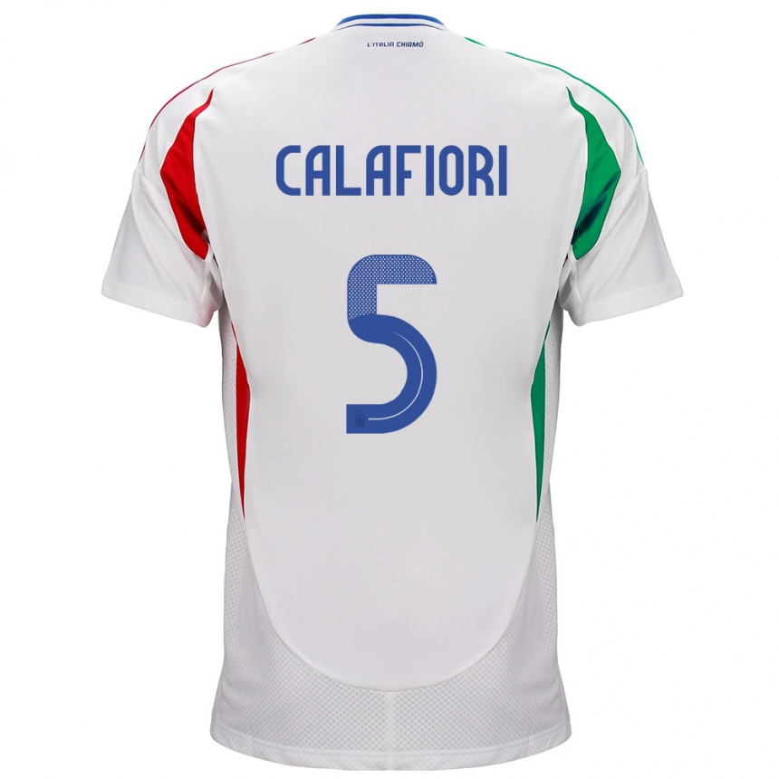 Vaikiškas Italija Riccardo Calafiori #5 Baltas Išvykos Marškinėliai 24-26 T-Shirt