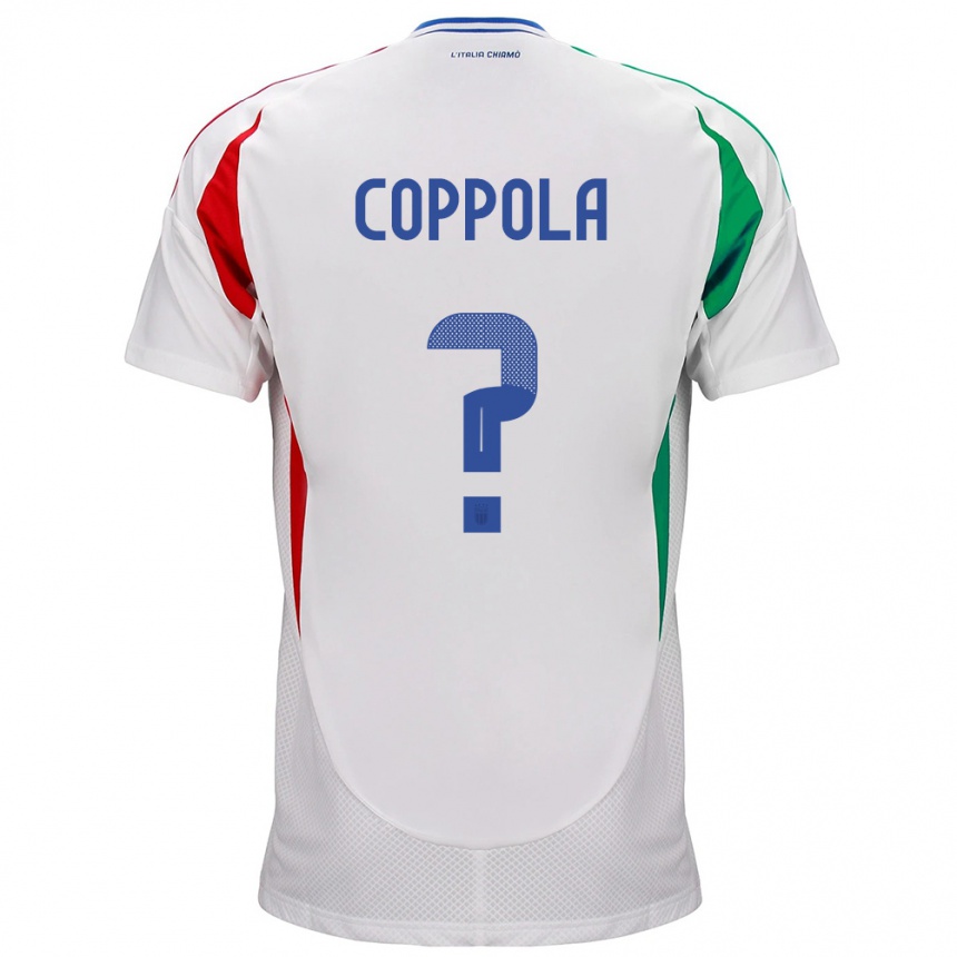 Vaikiškas Italija Diego Coppola #0 Baltas Išvykos Marškinėliai 24-26 T-Shirt