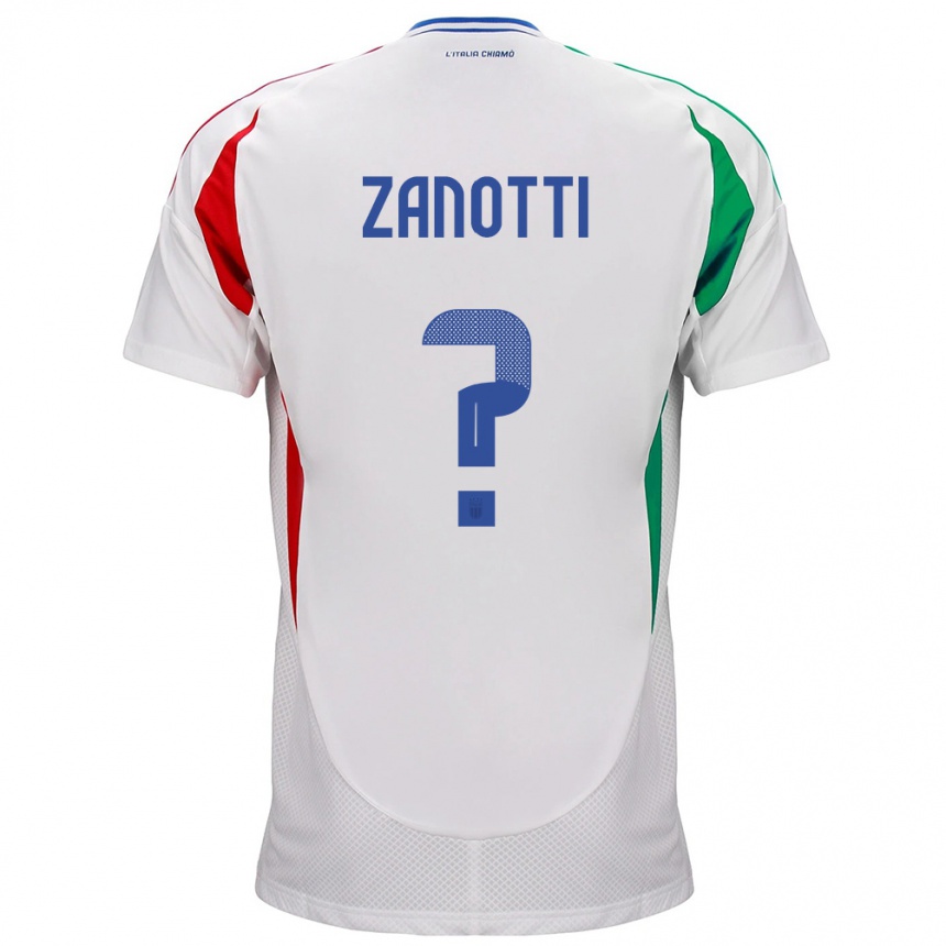 Vaikiškas Italija Mattia Zanotti #0 Baltas Išvykos Marškinėliai 24-26 T-Shirt