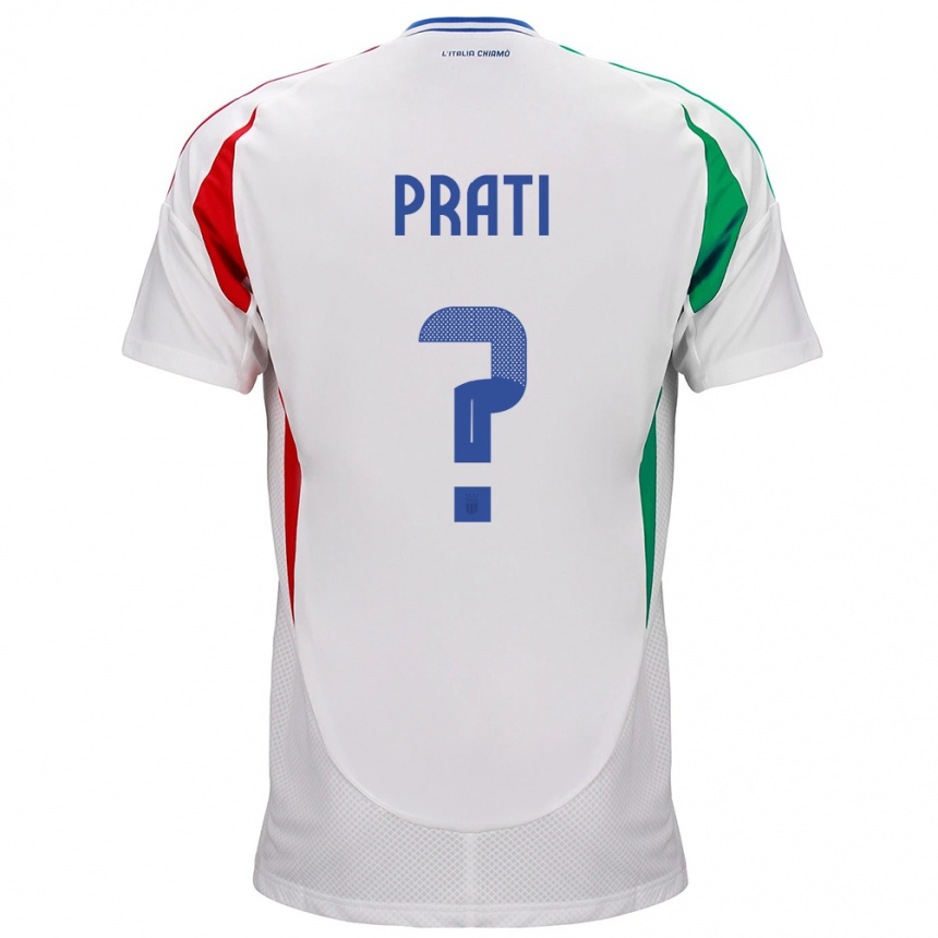 Vaikiškas Italija Matteo Prati #0 Baltas Išvykos Marškinėliai 24-26 T-Shirt