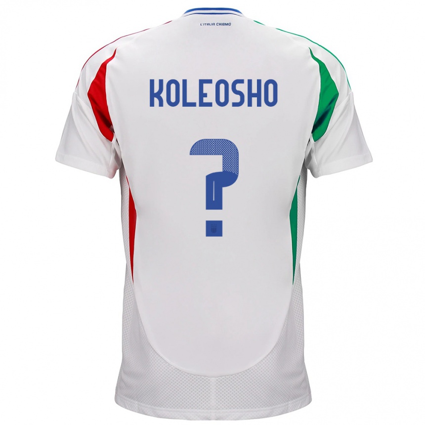 Vaikiškas Italija Luca Koleosho #0 Baltas Išvykos Marškinėliai 24-26 T-Shirt