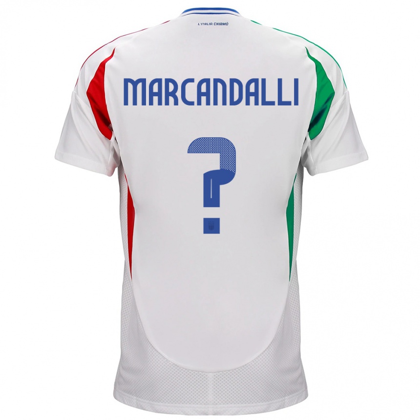 Vaikiškas Italija Alessandro Marcandalli #0 Baltas Išvykos Marškinėliai 24-26 T-Shirt