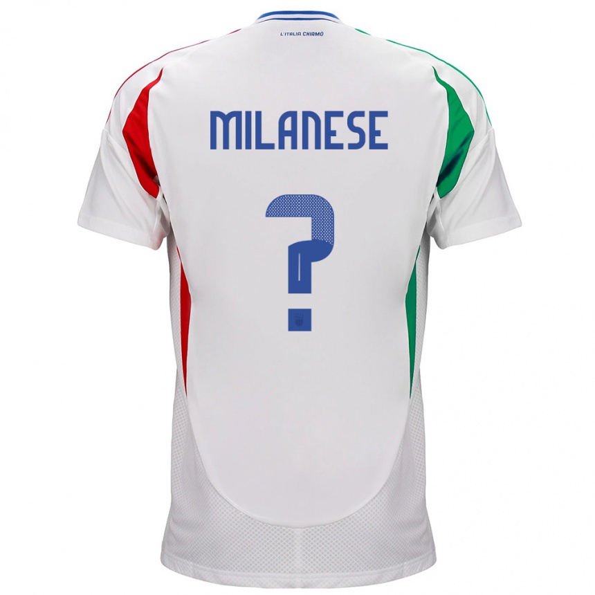 Vaikiškas Italija Tommaso Milanese #0 Baltas Išvykos Marškinėliai 24-26 T-Shirt