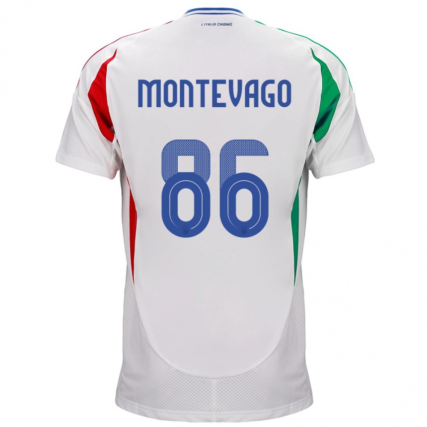 Vaikiškas Italija Daniele Montevago #86 Baltas Išvykos Marškinėliai 24-26 T-Shirt