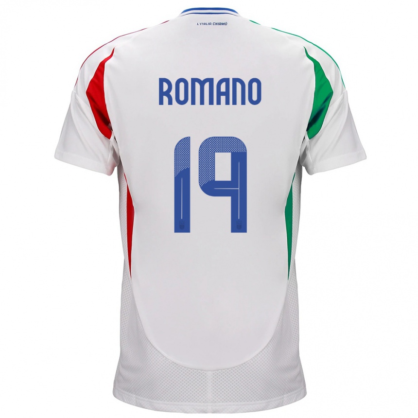 Vaikiškas Italija Marco Romano #19 Baltas Išvykos Marškinėliai 24-26 T-Shirt