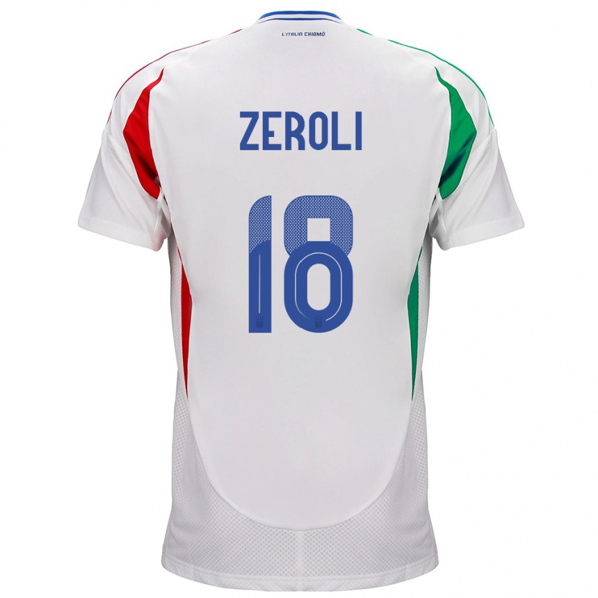 Vaikiškas Italija Kevin Zeroli #18 Baltas Išvykos Marškinėliai 24-26 T-Shirt