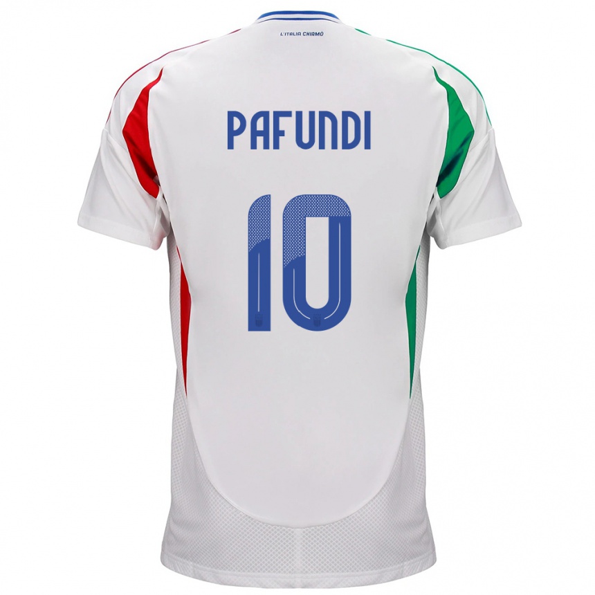 Vaikiškas Italija Simone Pafundi #10 Baltas Išvykos Marškinėliai 24-26 T-Shirt