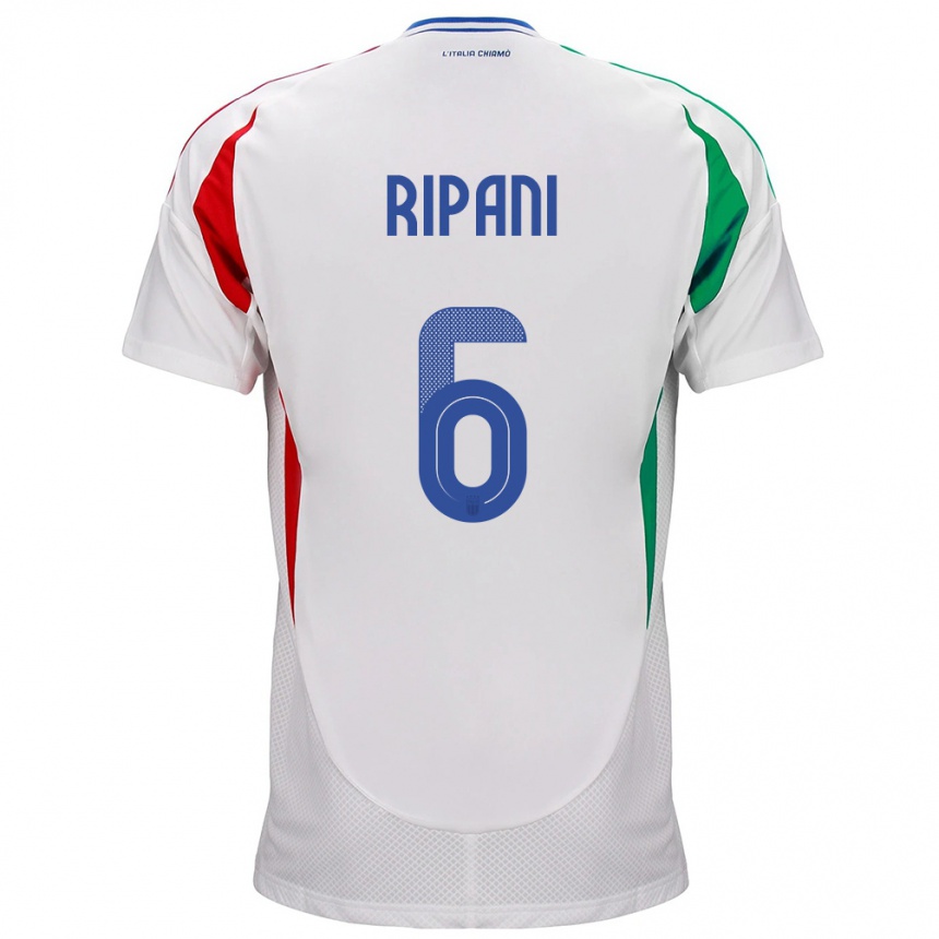 Vaikiškas Italija Diego Ripani #6 Baltas Išvykos Marškinėliai 24-26 T-Shirt