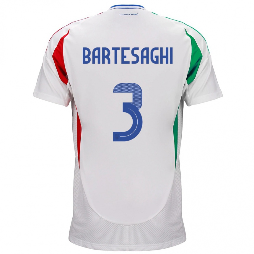 Vaikiškas Italija Davide Bartesaghi #3 Baltas Išvykos Marškinėliai 24-26 T-Shirt