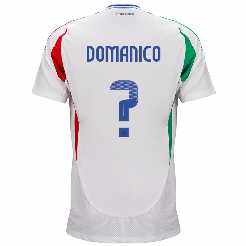 Vaikiškas Italija Saverio Domanico #0 Baltas Išvykos Marškinėliai 24-26 T-Shirt