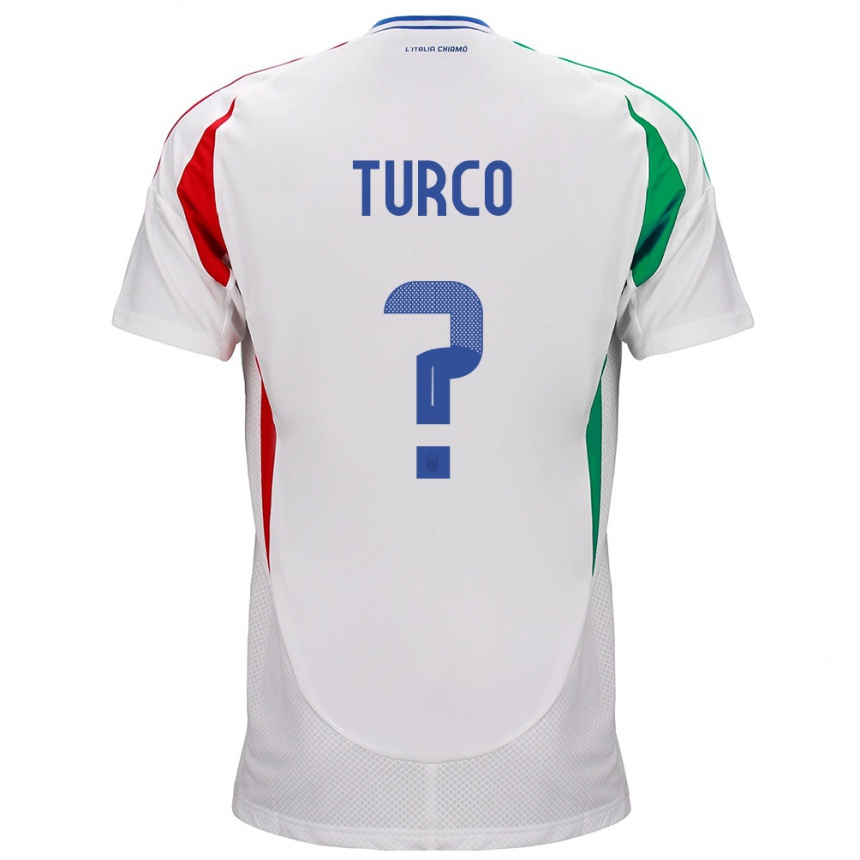 Vaikiškas Italija Stefano Turco #0 Baltas Išvykos Marškinėliai 24-26 T-Shirt