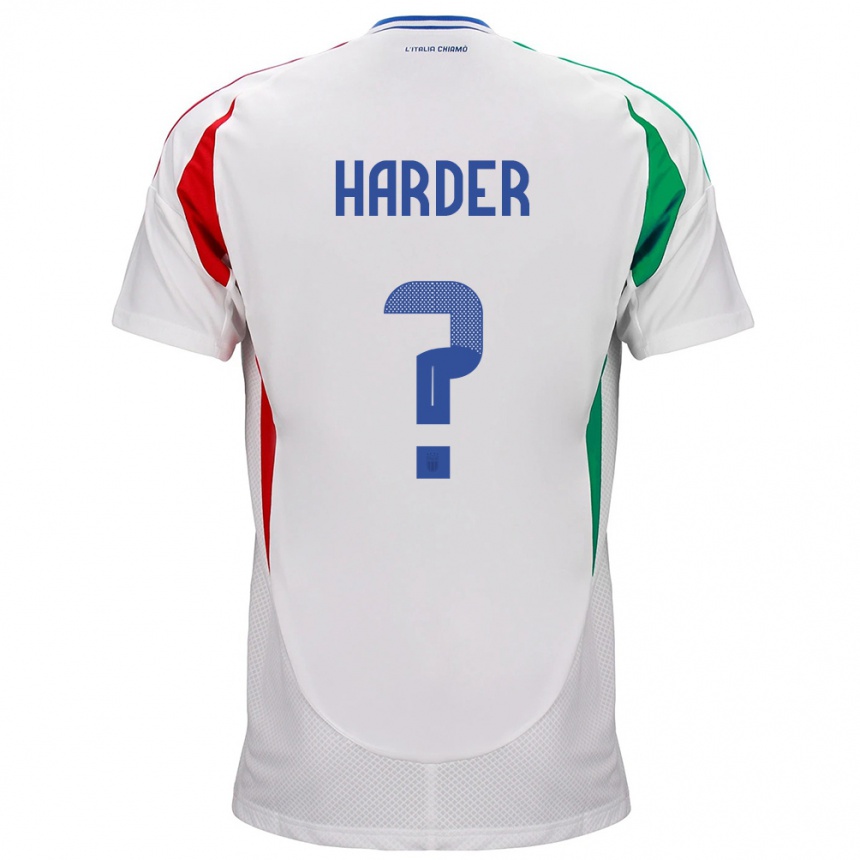 Vaikiškas Italija Jonas Harder #0 Baltas Išvykos Marškinėliai 24-26 T-Shirt