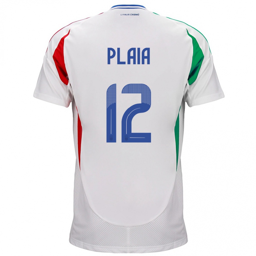 Vaikiškas Italija Francesco Plaia #12 Baltas Išvykos Marškinėliai 24-26 T-Shirt