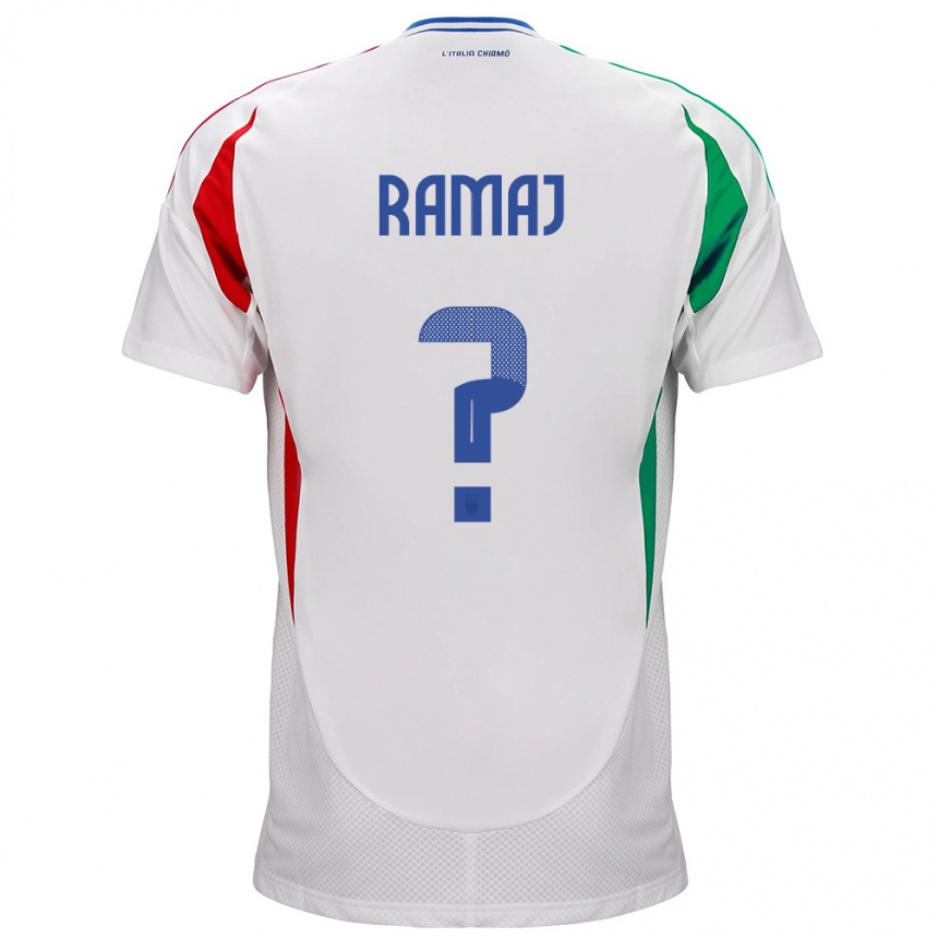 Vaikiškas Italija Gabriel Ramaj #0 Baltas Išvykos Marškinėliai 24-26 T-Shirt