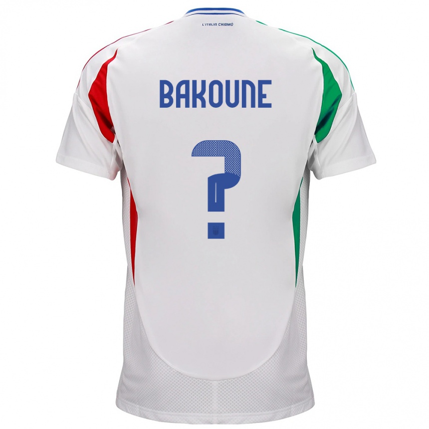 Vaikiškas Italija Adam Bakoune #0 Baltas Išvykos Marškinėliai 24-26 T-Shirt