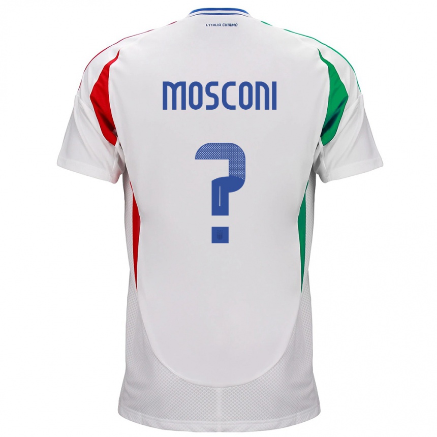 Vaikiškas Italija Mattia Mosconi #0 Baltas Išvykos Marškinėliai 24-26 T-Shirt