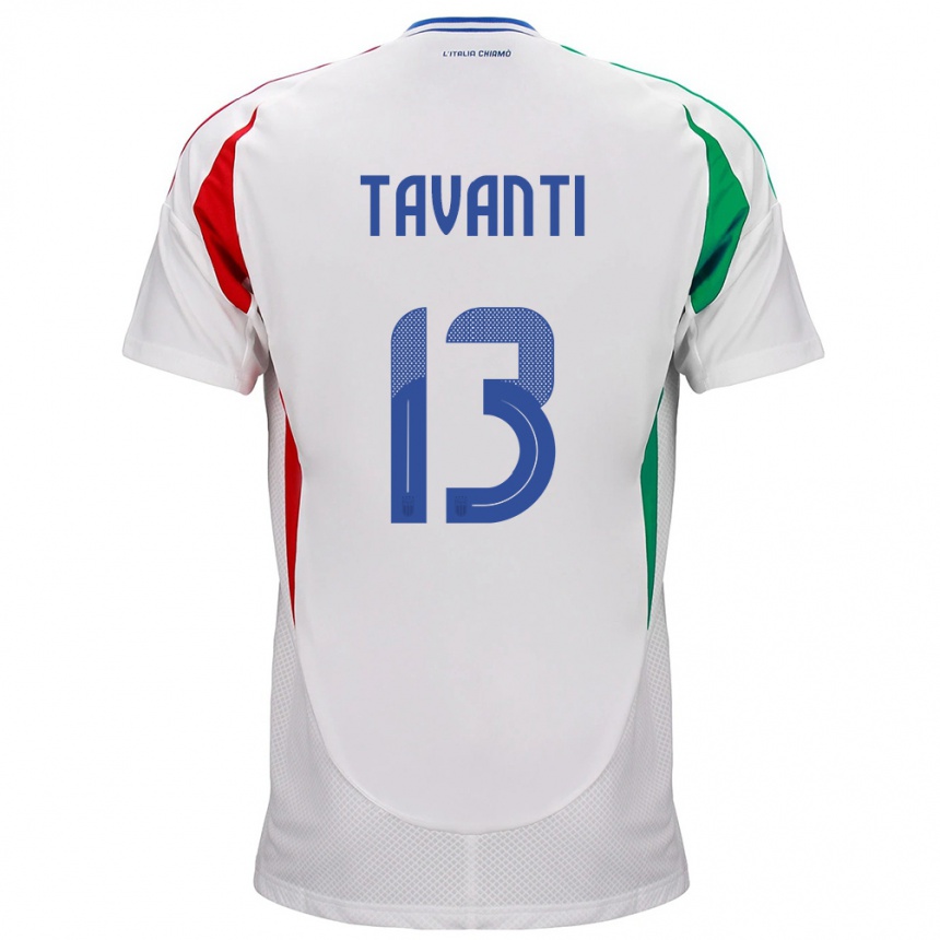 Vaikiškas Italija Samuele Tavanti #13 Baltas Išvykos Marškinėliai 24-26 T-Shirt