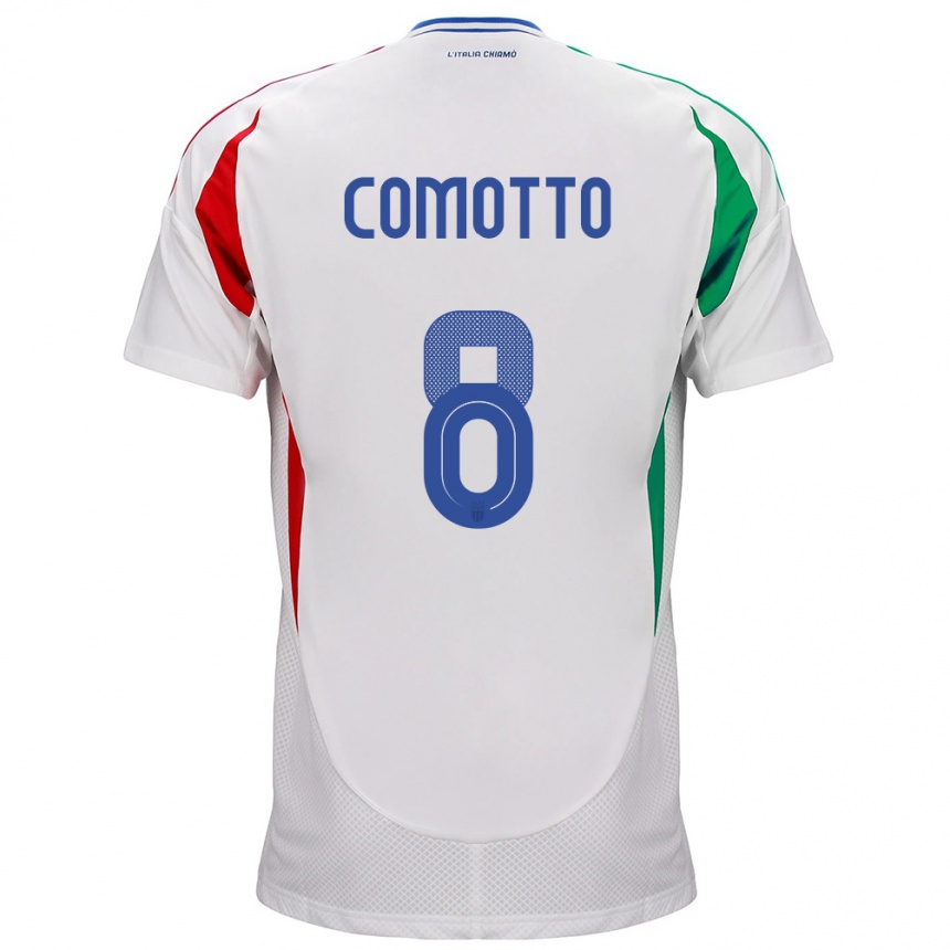 Vaikiškas Italija Christian Comotto #8 Baltas Išvykos Marškinėliai 24-26 T-Shirt