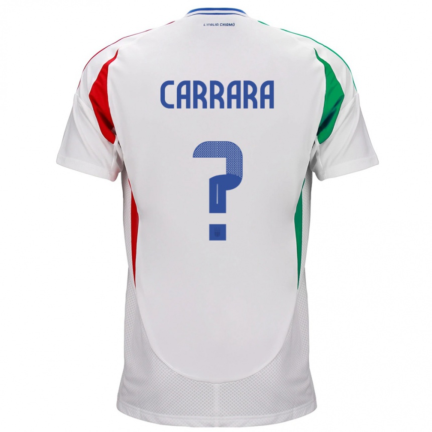 Vaikiškas Italija Cristian Carrara #0 Baltas Išvykos Marškinėliai 24-26 T-Shirt