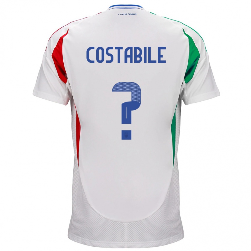 Vaikiškas Italija Cristian Costabile #0 Baltas Išvykos Marškinėliai 24-26 T-Shirt