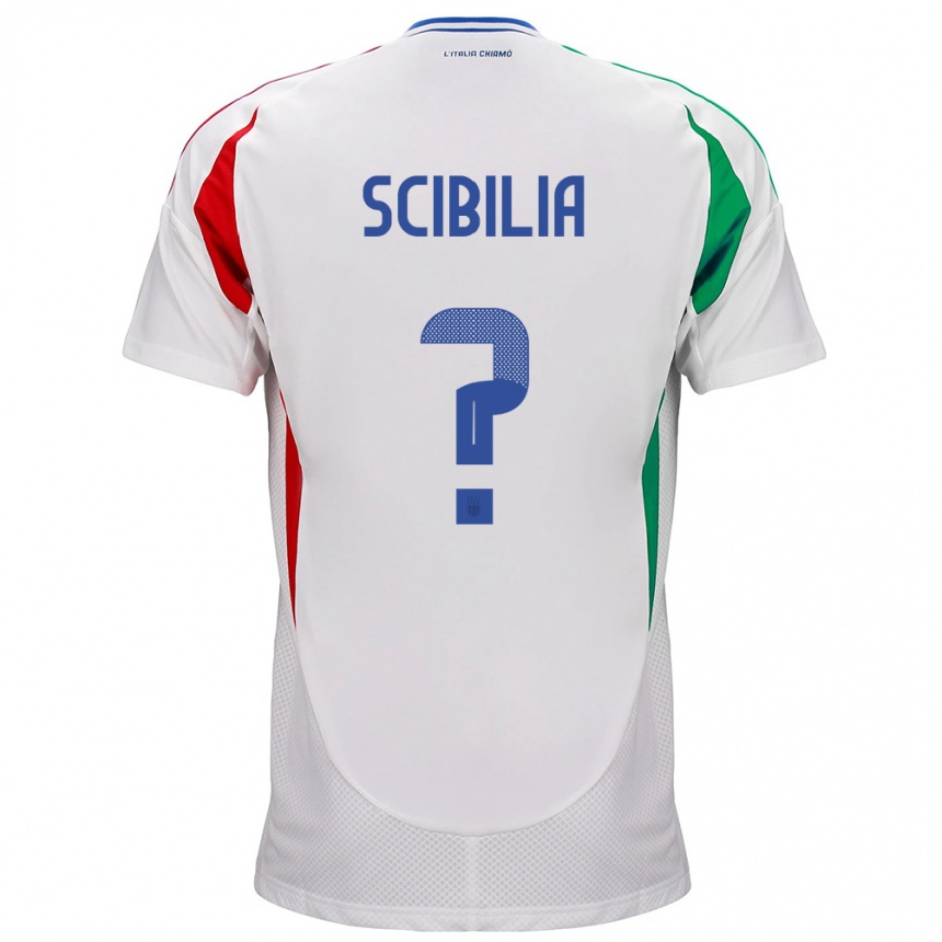 Vaikiškas Italija Dylan Scibilia #0 Baltas Išvykos Marškinėliai 24-26 T-Shirt