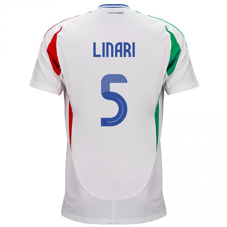 Vaikiškas Italija Elena Linari #5 Baltas Išvykos Marškinėliai 24-26 T-Shirt