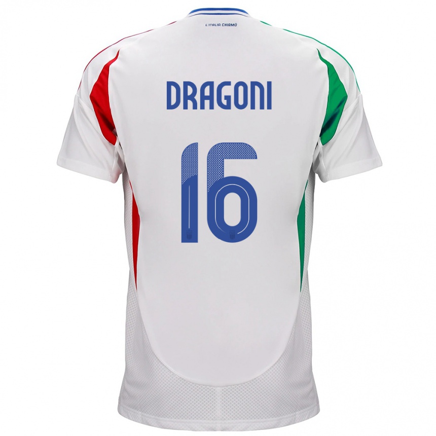 Vaikiškas Italija Giulia Dragoni #16 Baltas Išvykos Marškinėliai 24-26 T-Shirt