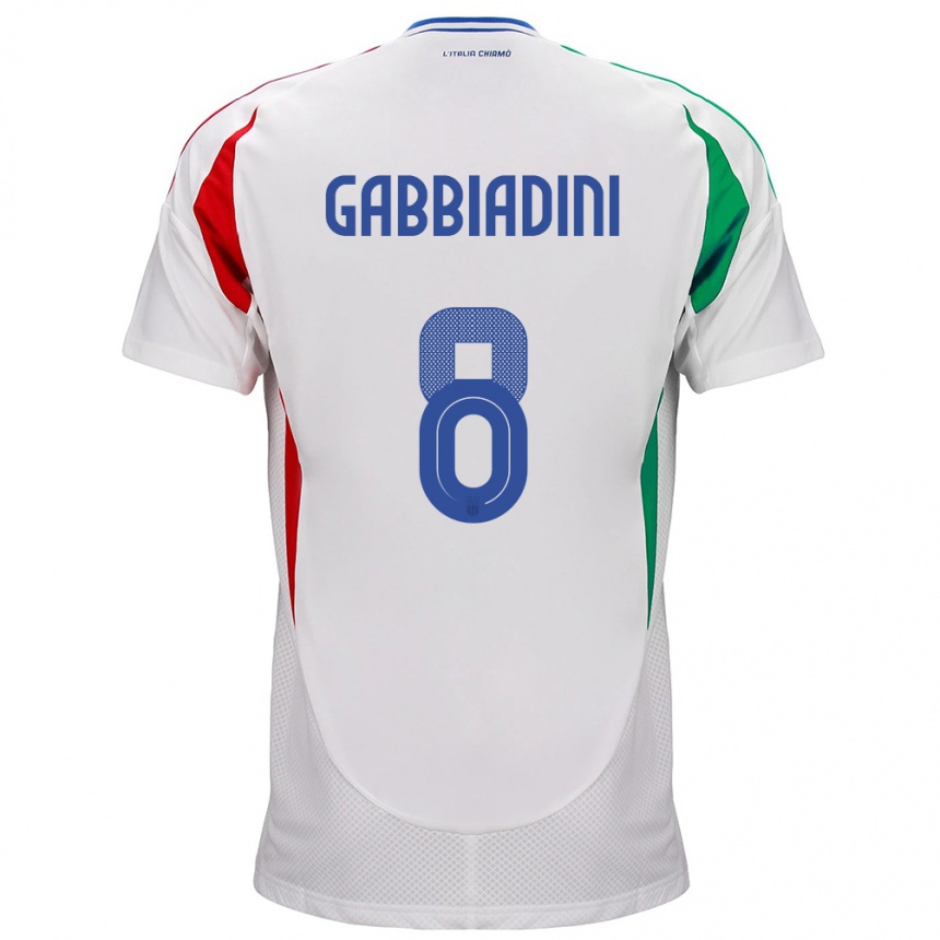 Vaikiškas Italija Melania Gabbiadini #8 Baltas Išvykos Marškinėliai 24-26 T-Shirt