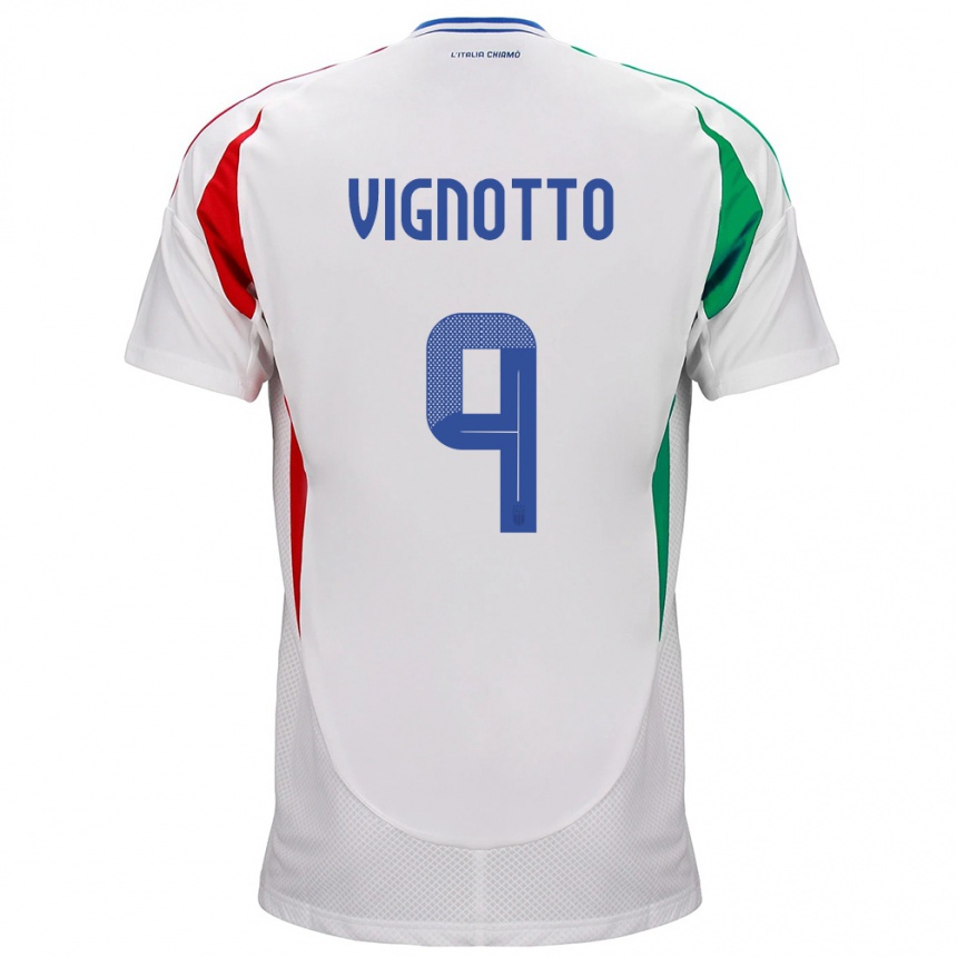 Vaikiškas Italija Elisabetta Vignotto #9 Baltas Išvykos Marškinėliai 24-26 T-Shirt