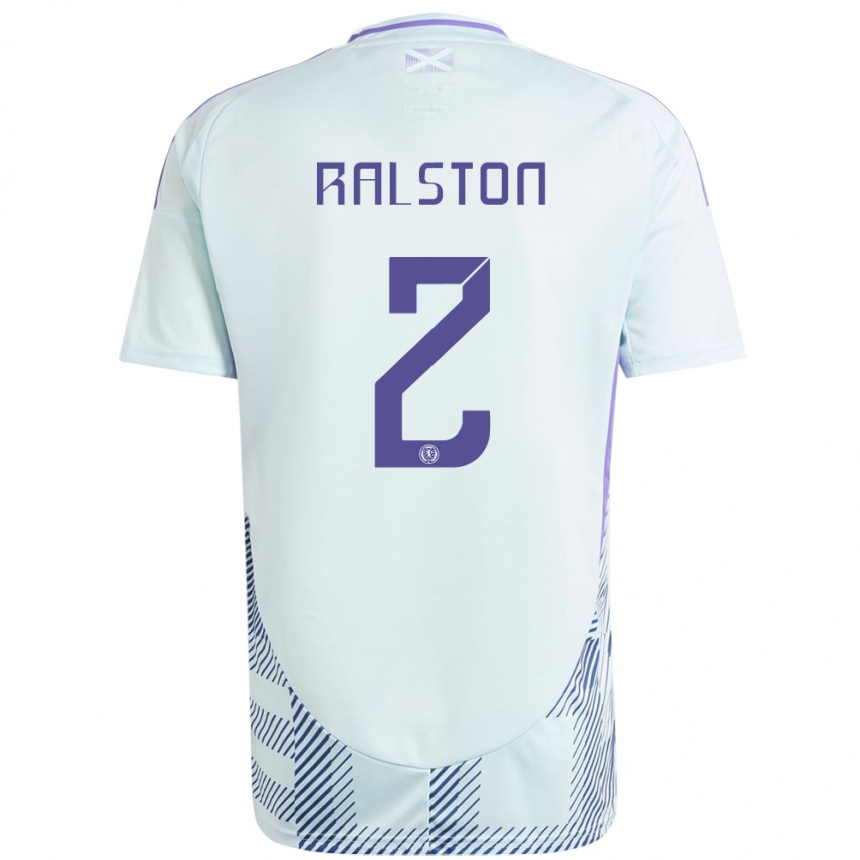 Vaikiškas Škotija Anthony Ralston #2 Šviesiai Mėtų Mėlyna Išvykos Marškinėliai 24-26 T-Shirt