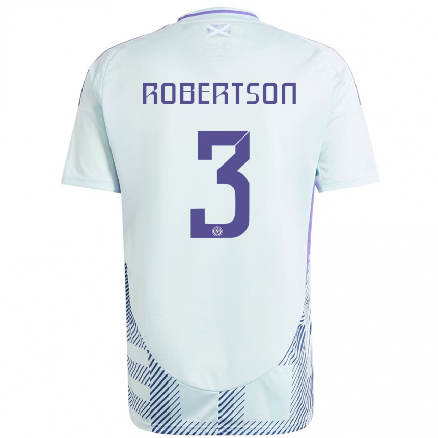 Vaikiškas Škotija Andrew Robertson #3 Šviesiai Mėtų Mėlyna Išvykos Marškinėliai 24-26 T-Shirt