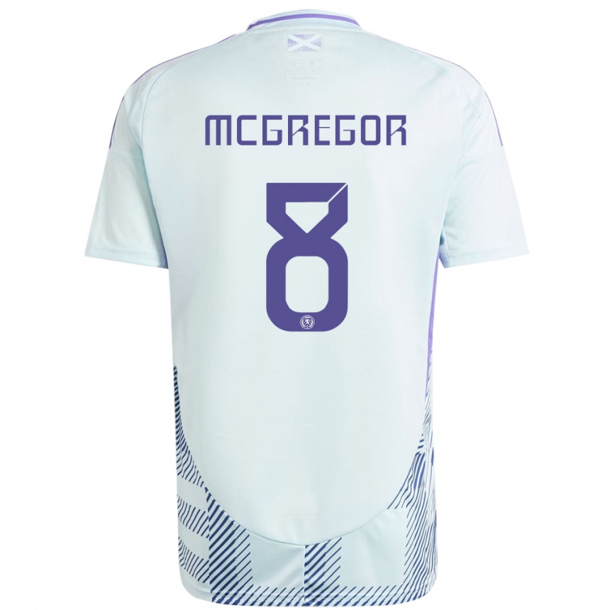 Vaikiškas Škotija Callum Mcgregor #8 Šviesiai Mėtų Mėlyna Išvykos Marškinėliai 24-26 T-Shirt