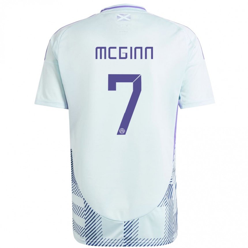 Vaikiškas Škotija John Mcginn #7 Šviesiai Mėtų Mėlyna Išvykos Marškinėliai 24-26 T-Shirt