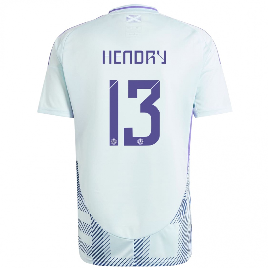 Vaikiškas Škotija Jack Hendry #13 Šviesiai Mėtų Mėlyna Išvykos Marškinėliai 24-26 T-Shirt