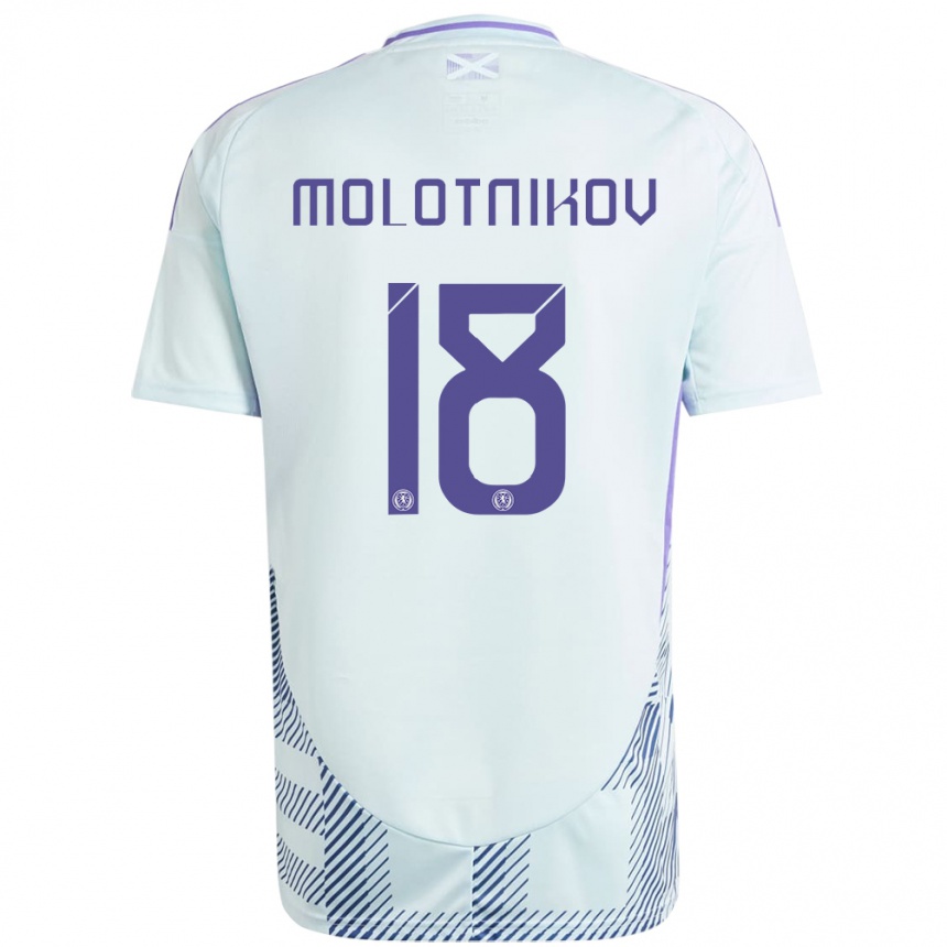 Vaikiškas Škotija Rudi Molotnikov #18 Šviesiai Mėtų Mėlyna Išvykos Marškinėliai 24-26 T-Shirt