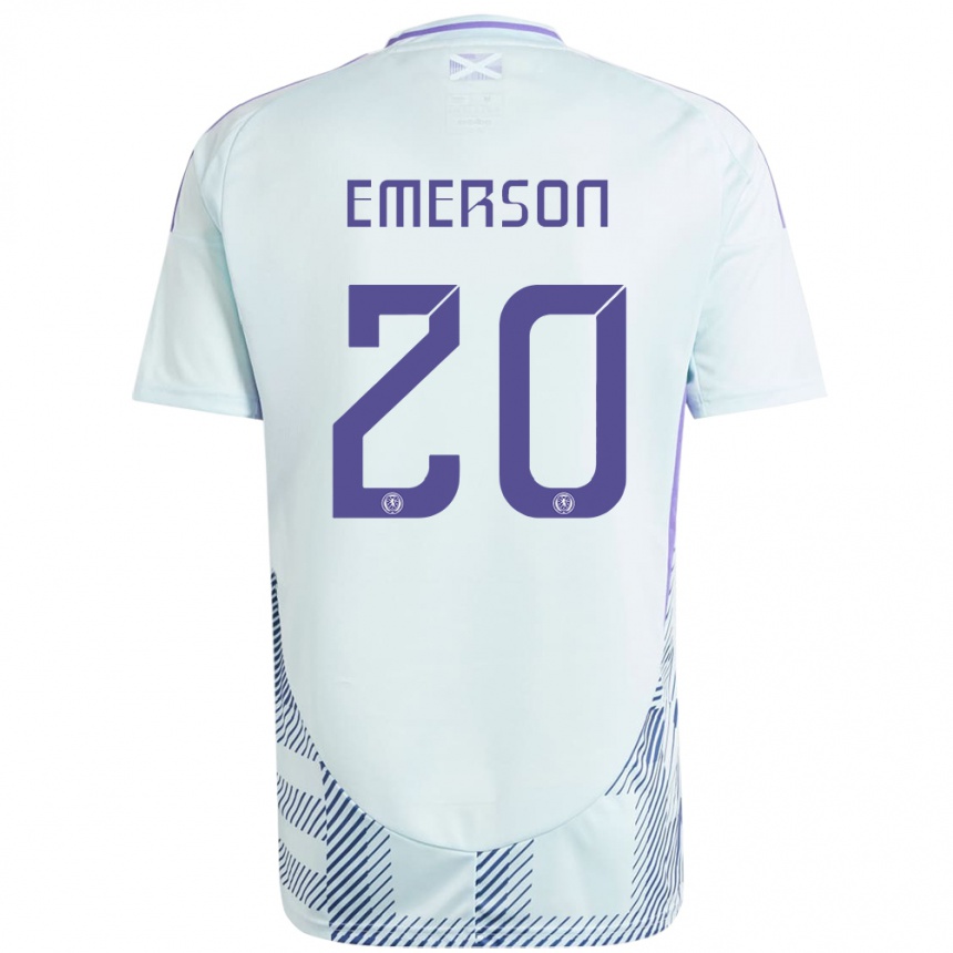 Vaikiškas Škotija Johnny Emerson #20 Šviesiai Mėtų Mėlyna Išvykos Marškinėliai 24-26 T-Shirt