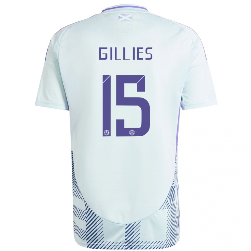 Vaikiškas Škotija Matthew Gillies #15 Šviesiai Mėtų Mėlyna Išvykos Marškinėliai 24-26 T-Shirt