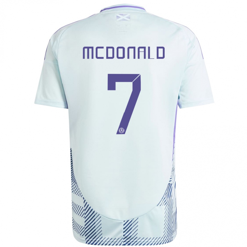 Vaikiškas Škotija Josh Mcdonald #7 Šviesiai Mėtų Mėlyna Išvykos Marškinėliai 24-26 T-Shirt