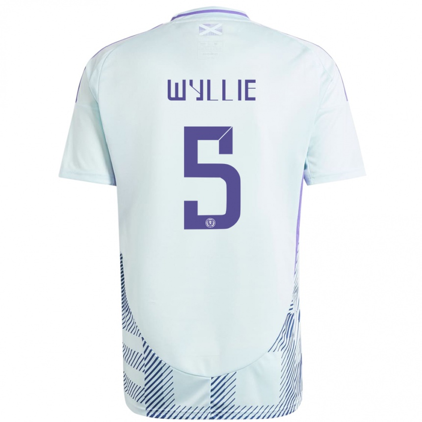 Vaikiškas Škotija Jack Wyllie #5 Šviesiai Mėtų Mėlyna Išvykos Marškinėliai 24-26 T-Shirt