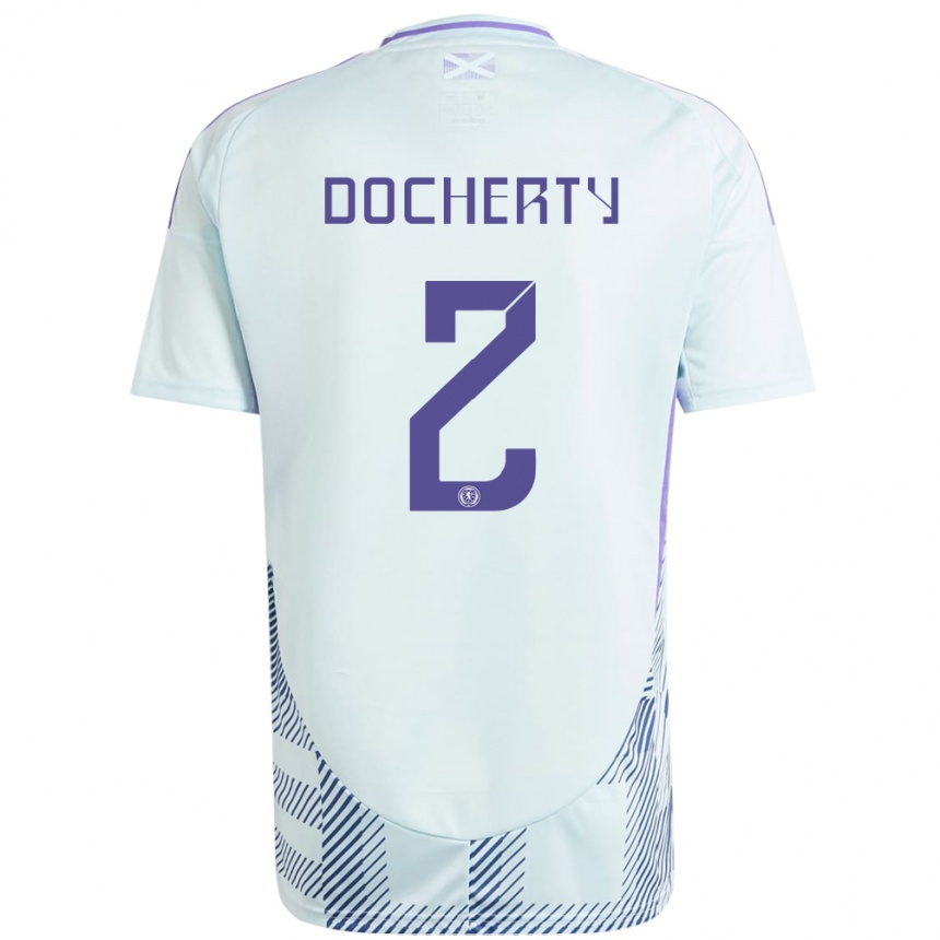 Vaikiškas Škotija Nicola Docherty #2 Šviesiai Mėtų Mėlyna Išvykos Marškinėliai 24-26 T-Shirt