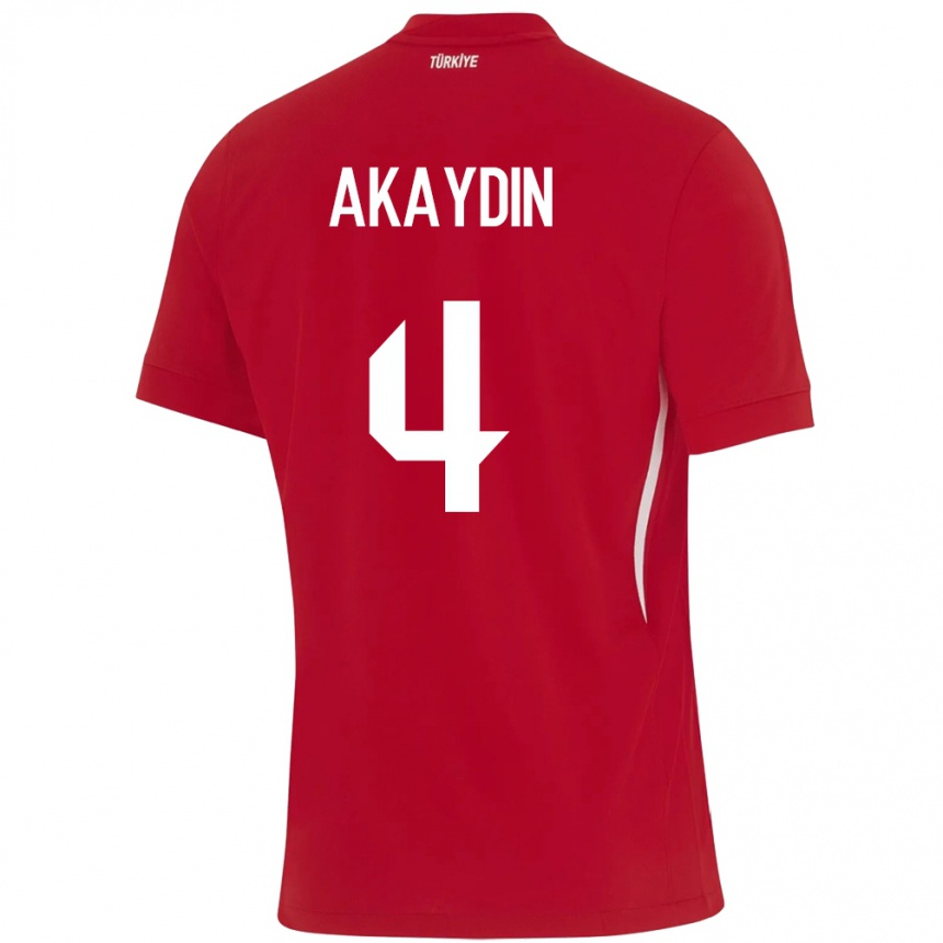 Vaikiškas Turkija Samet Akaydin #4 Raudona Išvykos Marškinėliai 24-26 T-Shirt