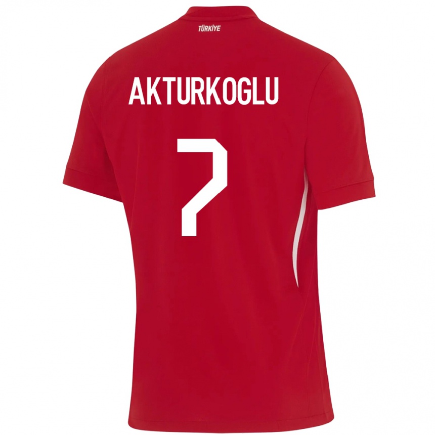 Vaikiškas Turkija Kerem Aktürkoğlu #7 Raudona Išvykos Marškinėliai 24-26 T-Shirt