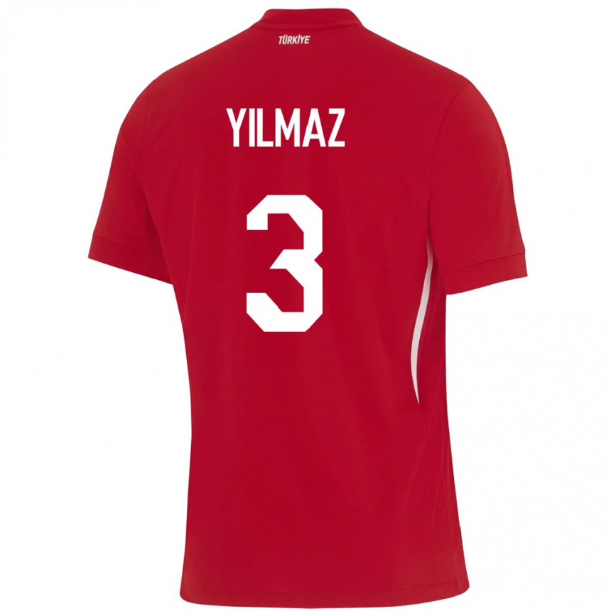 Vaikiškas Turkija Berkay Yılmaz #3 Raudona Išvykos Marškinėliai 24-26 T-Shirt