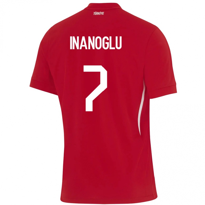 Vaikiškas Turkija Kaan İnanoğlu #7 Raudona Išvykos Marškinėliai 24-26 T-Shirt