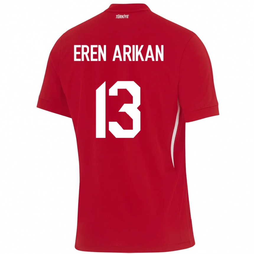 Vaikiškas Turkija Muhammed Eren Arıkan #13 Raudona Išvykos Marškinėliai 24-26 T-Shirt